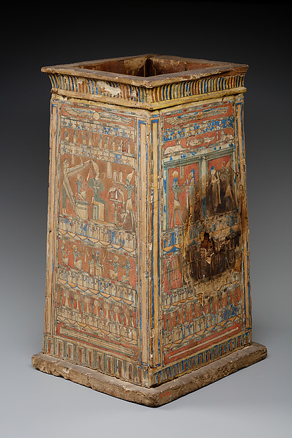 Tall shrine-shaped 'canopic' box