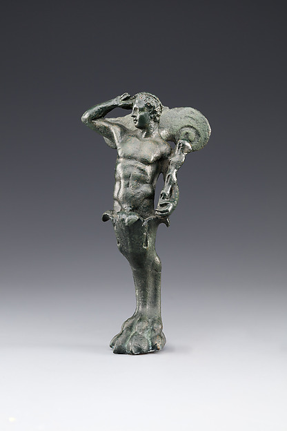 Vessel support combining the upper body of Herakles and a lion's foot by an unrecorded maker, The Metropolitan Museum of Art