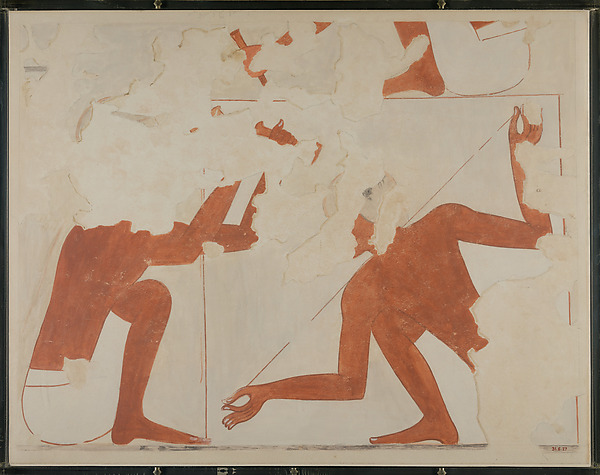 Stone Masons Sqaring a Block, Tomb of Rekhmire
