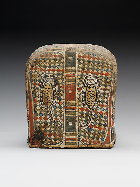 Foot covering from a mummy, with scorpions on soles
