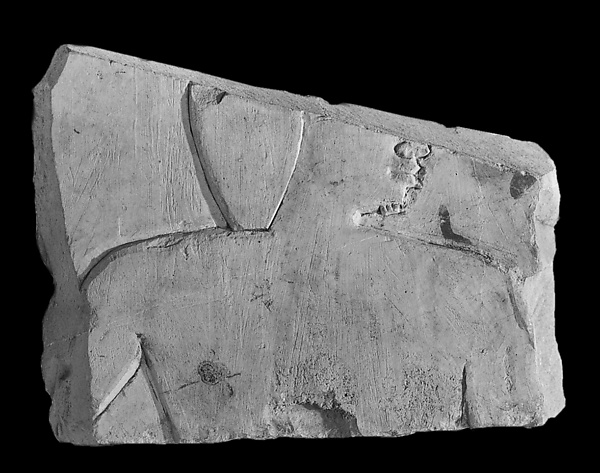 Raised relief fragment, 664–610 BCE