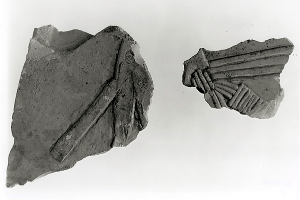 Raised relief fragment, 664–610 BCE