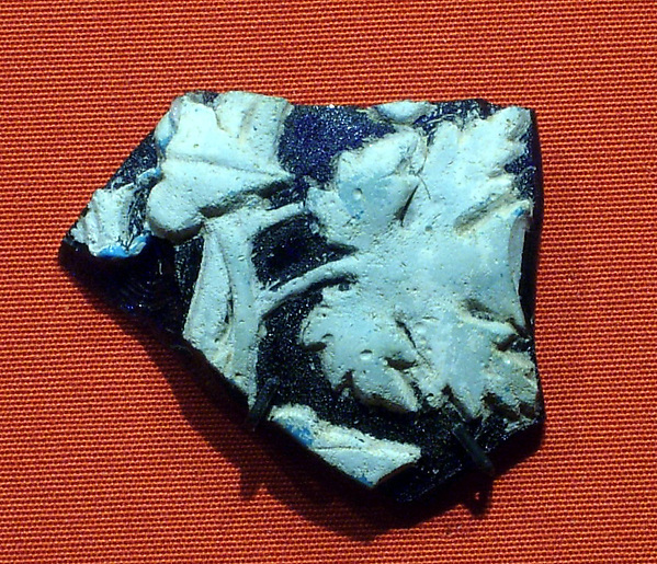 Cameo fragment with ivy and vine leaves from a skyphos (footed wine cup) by an unrecorded maker, The Metropolitan Museum of Art