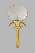 Mirror with Handle in the Form of a Hathor Emblem | New Kingdom | The Met