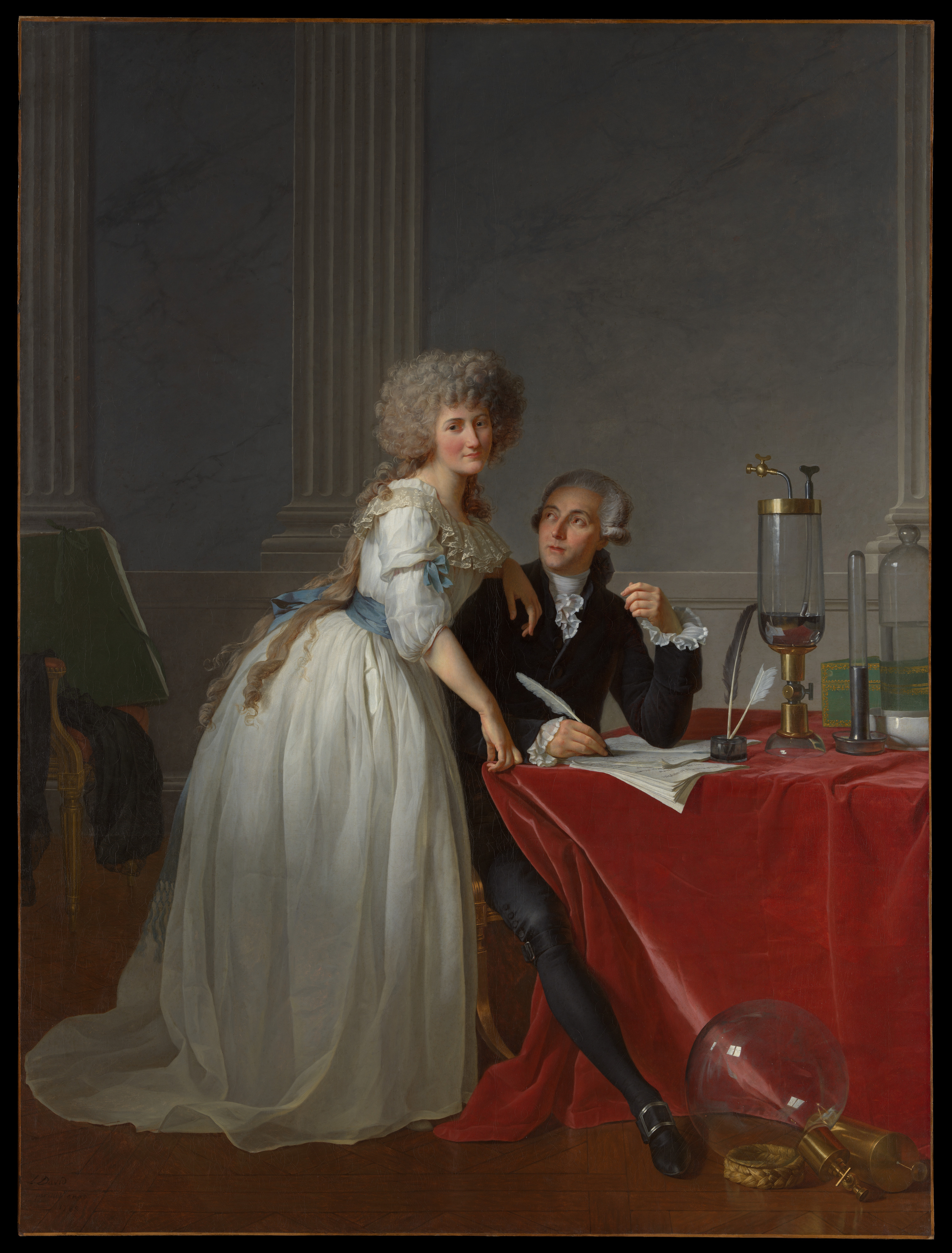 Jacques Louis David, Antoine Laurent Lavoisier (1743–1794) and Marie Anne  Lavoisier (Marie Anne Pierrette Paulze, 1758–1836)