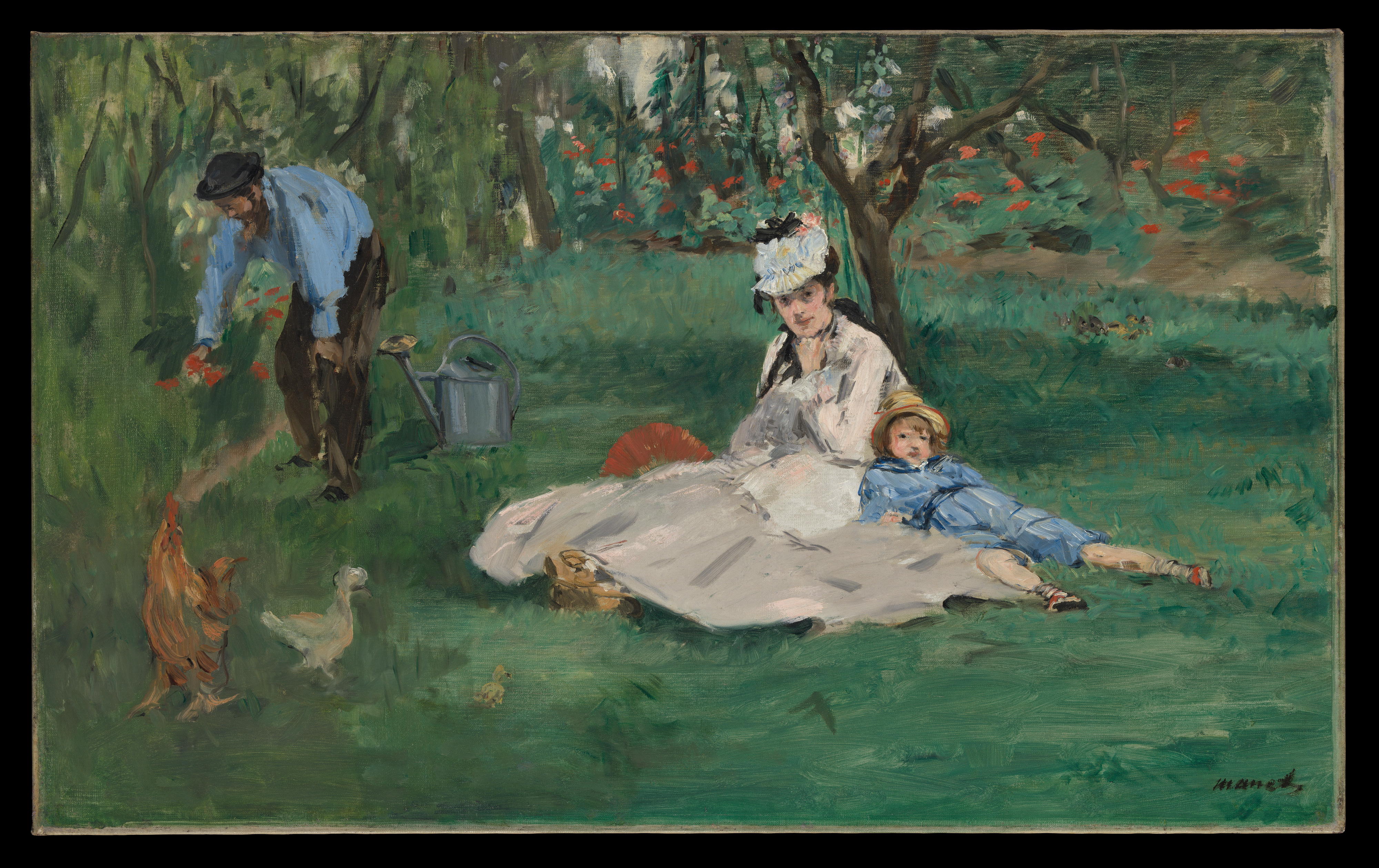 statue of manet painting