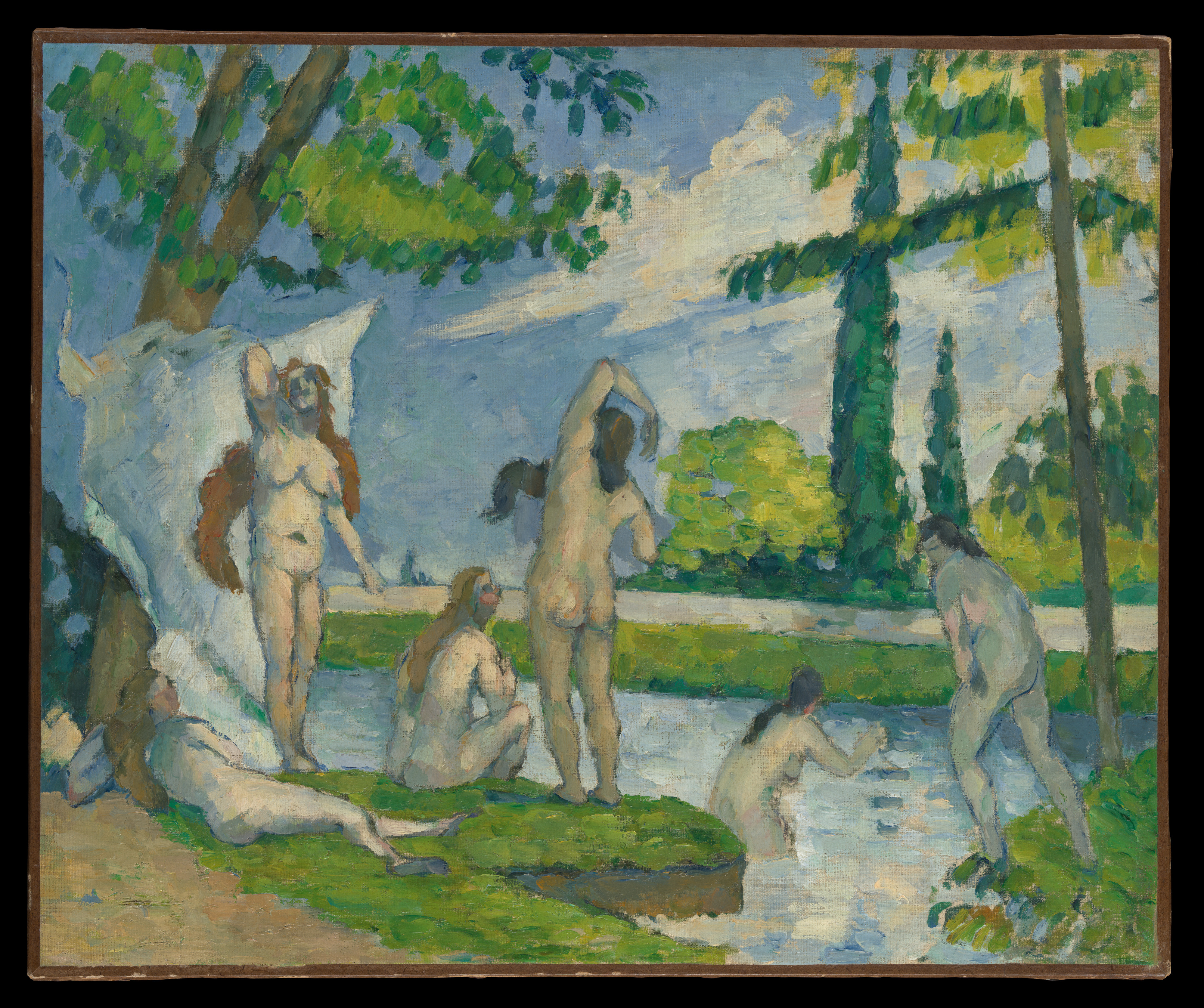 Female Nudes, Bathing, Oil on canvas