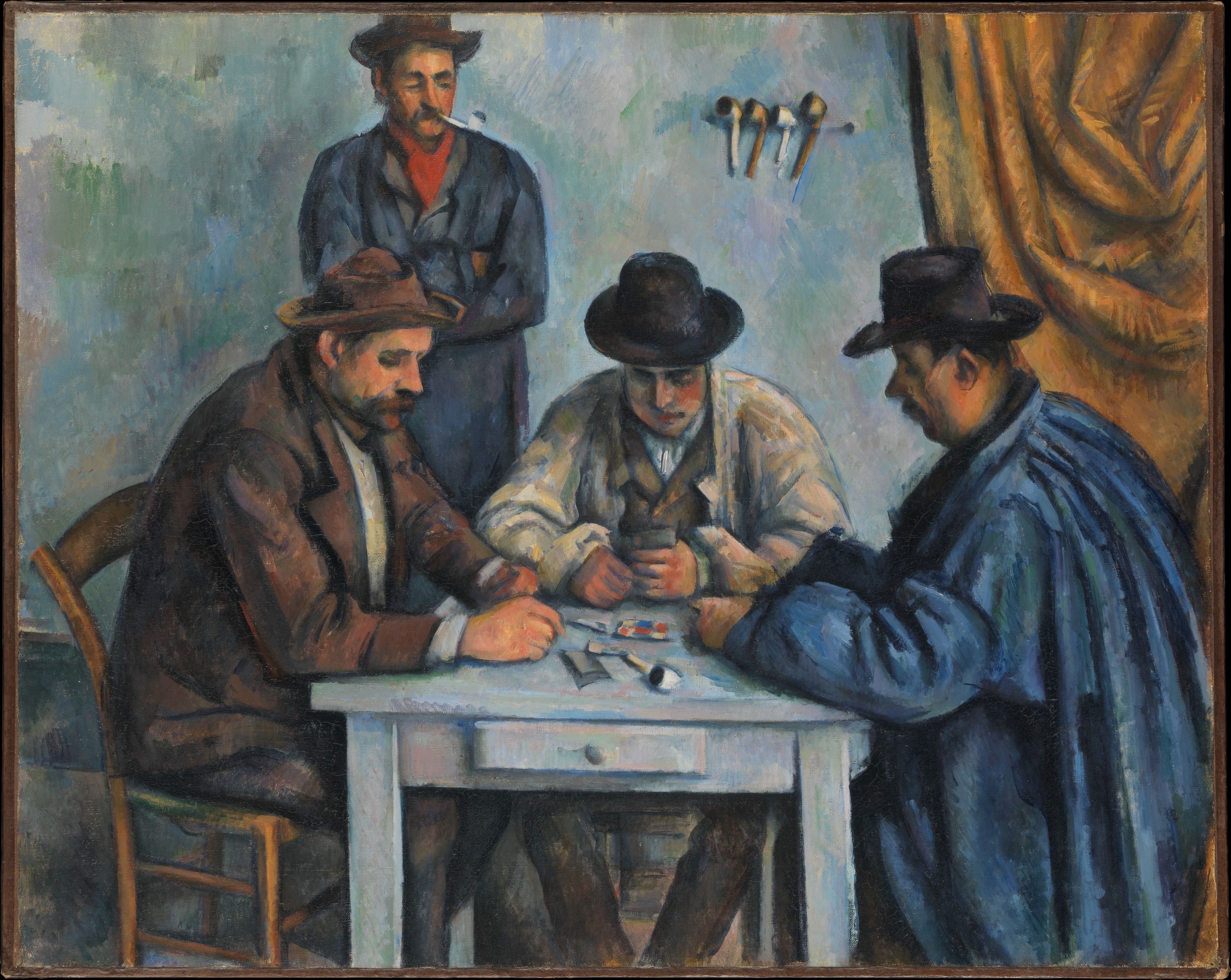 Chess Game, 1890, Oil Painting, Framed