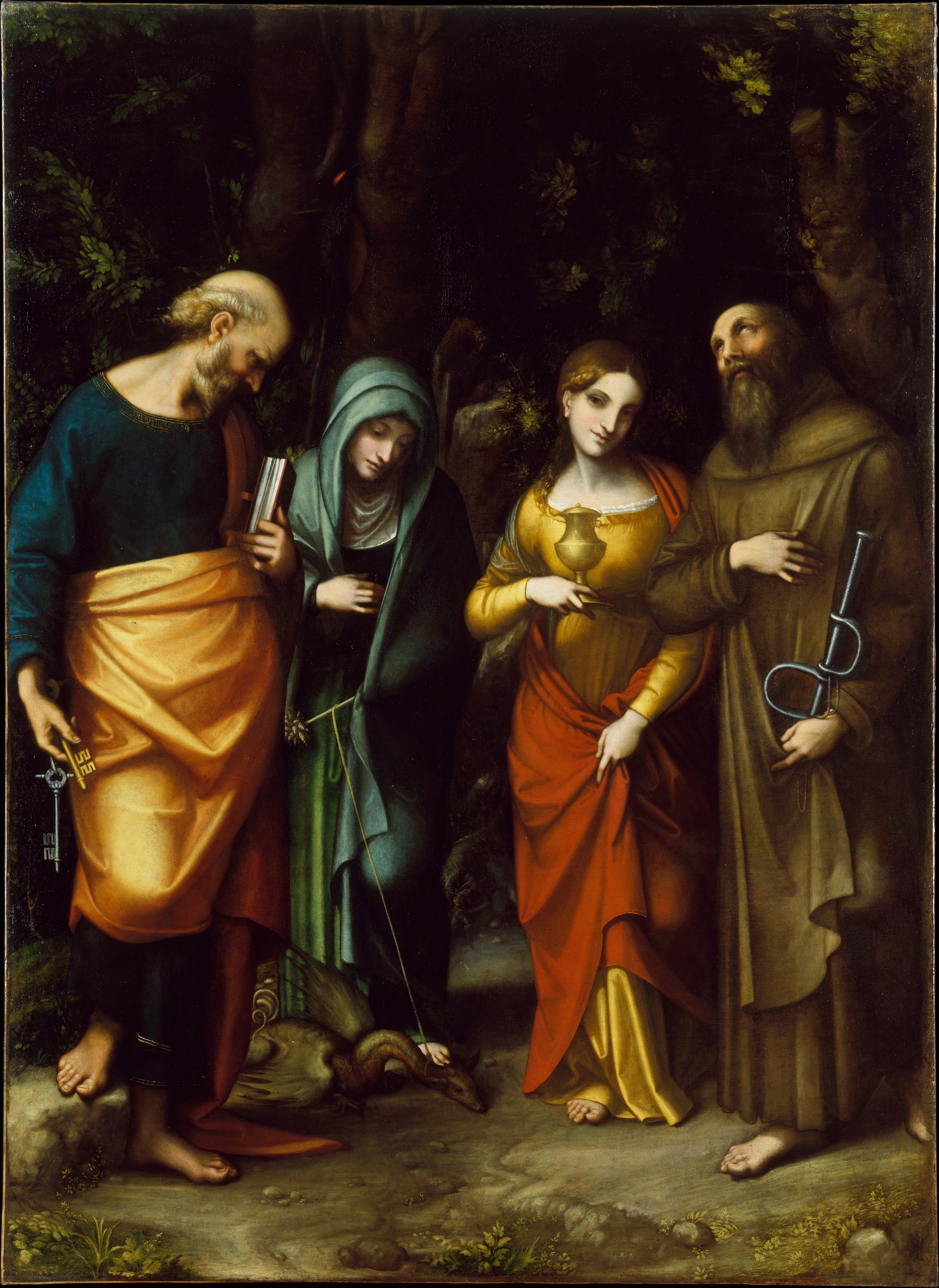 2714px x 3722px - Correggio (Antonio Allegri) | Saints Peter, Martha, Mary Magdalen, and  Leonard | The Metropolitan Museum of Art