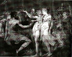 The Marriage of Cupid and Psyche, Andrea Schiavone (Andrea Meldola) (Italian, Zadar (Zara) ca. 1510?–1563 Venice), Oil on wood, transferred to Masonite