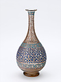 Bottle, Philippe-Joseph Brocard  French, Smoked glass with enameled and gilded decoration