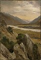 Alpine Landscape, Alexandre Calame Swiss, Oil on paper, laid down on canvas