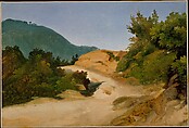 Path in the Roman Campagna, Giovanni Battista Camuccini Italian, Oil on paper, laid down on canvas