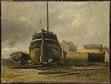 Shipyard at Le Havre, Jules Coignet  French, Oil on paper, laid down on canvas