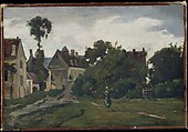 View at Auvers-sur-Oise, Charles-François Daubigny French, Oil on paper, laid down on canvas