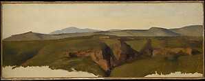 View in the Roman Campagna, Alexandre Desgoffe French, Oil on paper, laid down on canvas