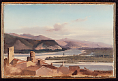 View in the Rhône Valley, Alexandre Dubuisson French, Oil on paper, laid down on canvas