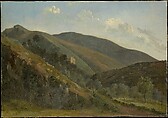 Hilly Landscape with Sheep, Léon Fleury  French, Oil on paper, laid down on canvas