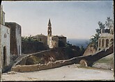 A Village on Ischia (Fontana?), Léon Fleury  French, Oil on paper, laid down on cardboard