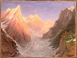Jungfrau, Mönch, and Eiger, Carl Morgenstern  German, Oil on paper, laid down on cardboard