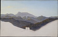 View of San Vito with Monte Guadagnolo in the Distance, Heinrich Reinhold  German, Oil and graphite on paper