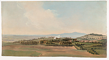 View in the Roman Campagna, Pierre Henri de Valenciennes or Circle French, Oil on paper