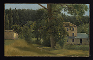 View of a Farm in the Ile-de-France, Joseph Bidauld  French, Oil on paper, laid down on canvas