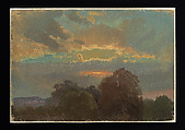 Sky Study (Sunset), Carl Maria Nicolaus Hummel  German, Oil on paper
