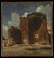 Temple of Venus, Rome, Alphonse-Henri Périn French, Oil on paper, laid down on canvas