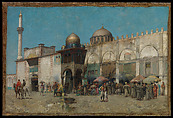 A Mosque, Alberto Pasini Italian, Oil on canvas