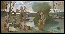 The River, Pierre Puvis de Chavannes  French, Oil on paper, laid down on canvas