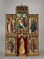 Virgin and Child with the Pietà and Saints, Spanish (Castilian) Painter Spanish, Tempera and gold on wood