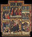 Virgin and Child Enthroned with Scenes from the Life of the Virgin, Morata Master  Spanish, Tempera and gold on wood