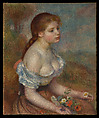 A Young Girl with Daisies, Auguste Renoir French, Oil on canvas