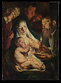 The Holy Family with Shepherds, Jacob Jordaens Flemish, Oil on canvas, transferred from wood