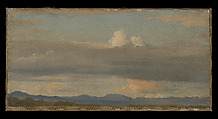 Cloud Study with Distant Mountains, Alexandre Desgoffe French, Oil on paper, laid down on canvas