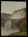 Waterfalls at Terni, Pierre Henri de Valenciennes or Circle French, Oil on paper