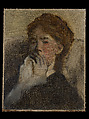 Young Woman with Her Hand over Her Mouth, Edgar Degas  French, Oil colors freely mixed with turpentine on canvas