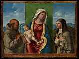 Madonna and Child with Saints Francis and Clare, Cima da Conegliano (Giovanni Battista Cima) (Italian, Conegliano ca. 1459–1517/18 Venice or Conegliano), Oil on wood