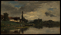Portejoie on the Seine, Charles-François Daubigny French, Oil on wood