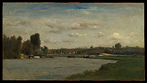 Landscape on a River, Charles-François Daubigny French, Oil on wood