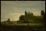 A Meadow Bordered by Trees, Théodore Rousseau  French, Oil on wood