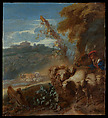Roman Landscape with a Shepherd and Sheep, Giovanni Benedetto Castiglione (Il Grechetto) (Italian, Genoa 1609–1664 Mantua), Oil on copper