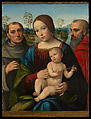 Madonna and Child with Saints Francis and Jerome, Francesco Francia (Italian, Bologna ca. 1447–1517 Bologna), Tempera on wood
