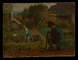 Garden Scene, Jean-François Millet  French, Oil on canvas