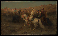 Arabs on the March, Adolf Schreyer  German, Oil on canvas