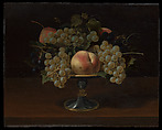 Still Life of Grapes and Peaches, Panfilo Nuvolone (Italian, Cremona ca. 1578/1581–1651 Milan), Oil on wood