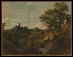 Roman Landscape, Arnold Böcklin Swiss, Oil on canvas, several pieces joined
