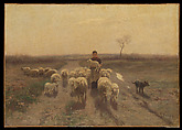 A Shepherdess and Her Flock, Anton Mauve Dutch, Oil on canvas