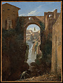 Ponte San Rocco and Waterfalls, Tivoli, François Marius Granet  French, Oil on canvas
